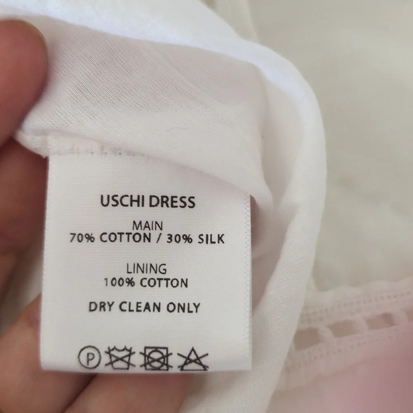 Kalita Ushi Maxi Dress Silk Lattice Plunge necklace flowy White size xs - Picture 5 of 14